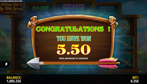 William Tell & The Wild Arrows Hold & Win