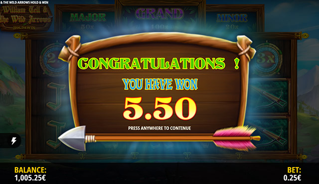 William Tell & The Wild Arrows Hold & Win