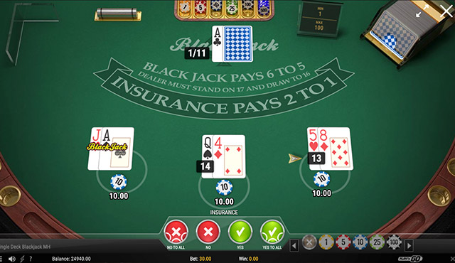Single Deck Blackjack Multihand