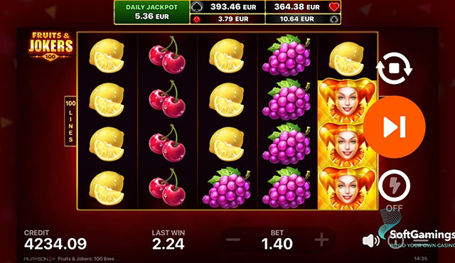 Fruits & Jokers: 100 Lines