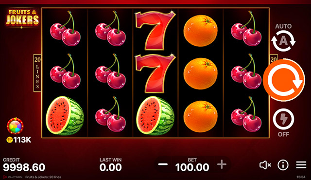 Fruits & Jokers: 20 lines