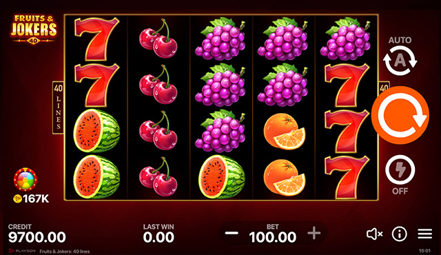 Fruits & Jokers: 40 Lines