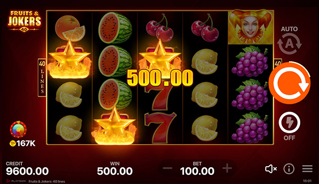 Fruits & Jokers: 40 Lines